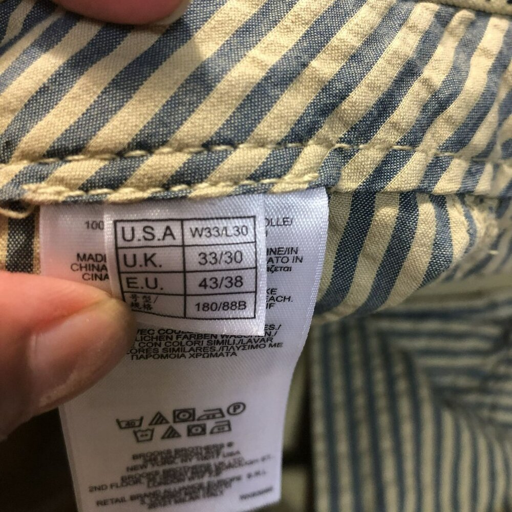 Brooks Brothers Milano Fit Khaki Chino Pants W33 L30 100% Cotton Mens - Picture 8 of 13